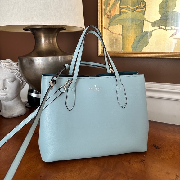 Kate Spade Blue Leather Large Tote Bag